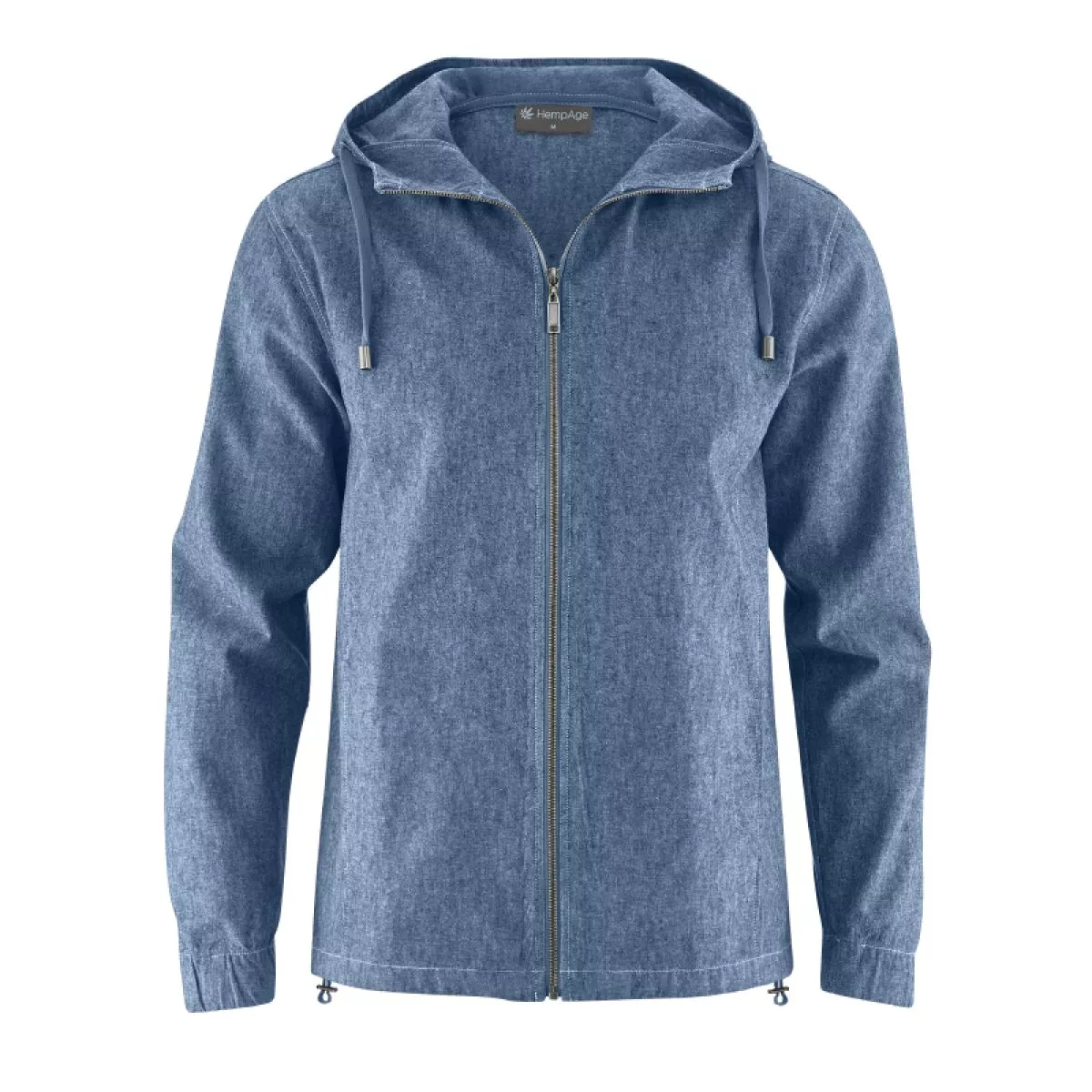 Sweat, veste zippée à capuche bleu indigo