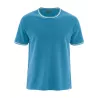 T-shirt bio uni avec liseret blanc bleu atlantic