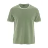 T-shirt bio uni avec liseret blanc vert cactus