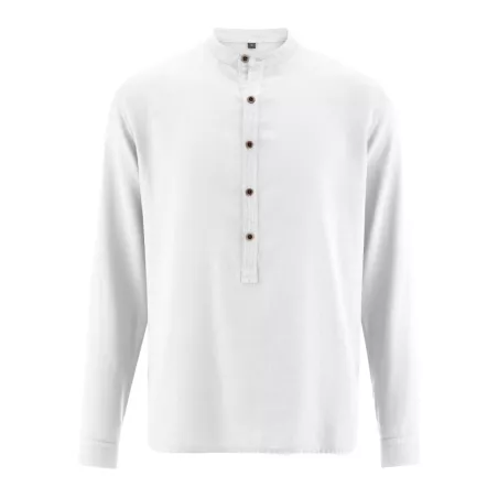 Chemise bio manches longues col droit