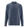 Chemise bio col droit bleu gris winter sky