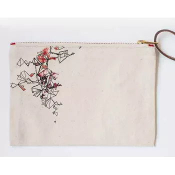 Trousse beige coton bio Constellation verso