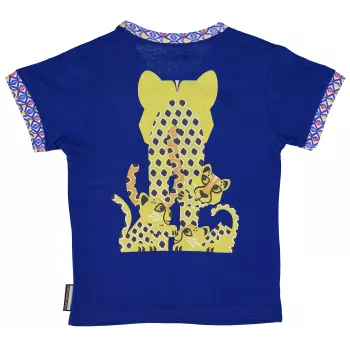 T-shirt coton bio bleu Guépard