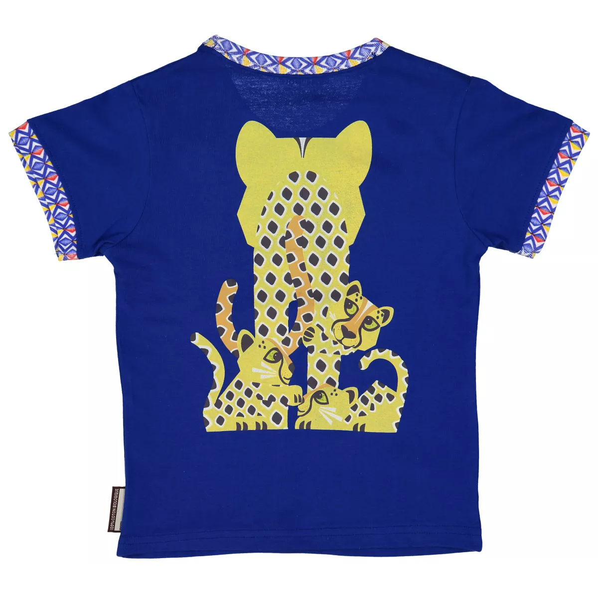 T-shirt coton bio bleu Guépard