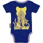 Bodies manches courtes pour bébé coton bio bleu imprimé animal Guépard Bodies manches courtes pour bébé coton bio bleu imprimé animal Guépard