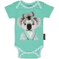 Bodies manches courtes pour bébé coton bio vert d'eau imprimé animal koala Bodies manches courtes pour bébé coton bio vert d'eau imprimé animal koala