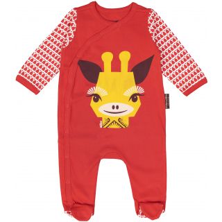 Pyjama en coton bio rouge girafe