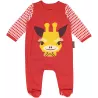 Pyjama en coton bio rouge girafe