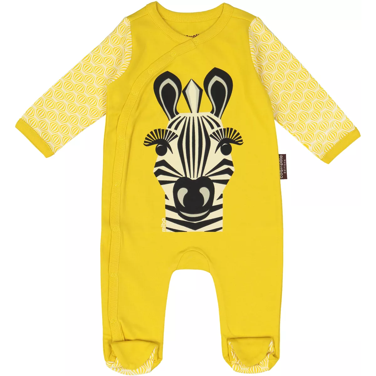 Pyjama en coton bio jaune zèbre