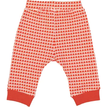 Leggings en coton bio bébé rouge avec motif