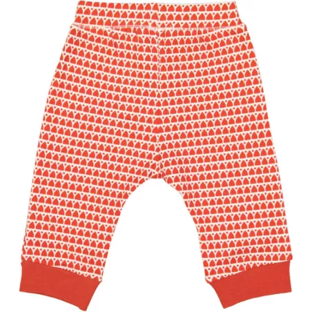 Leggings en coton bio bébé rouge avec motif