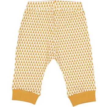 Leggings en coton bio bébé jaune gold avec motif