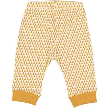 Leggings en coton bio bébé jaune gold avec motif