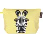 Trousse de toilette jaune en coton bio zèbre