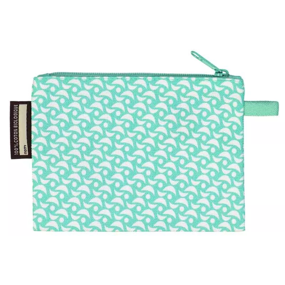 Porte monnaie vert d'eau koala coton bio motif koala