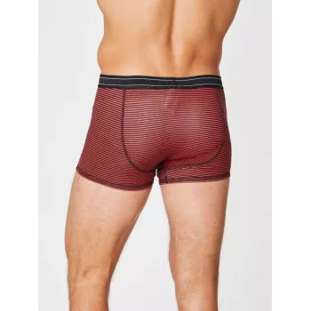 Boxer bio rayures brique bambou et coton bio