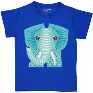 T-shirt coton bio bleu Éléphant
