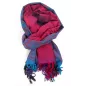 Cheche foulard style ethnic rose, turquoise et fushia