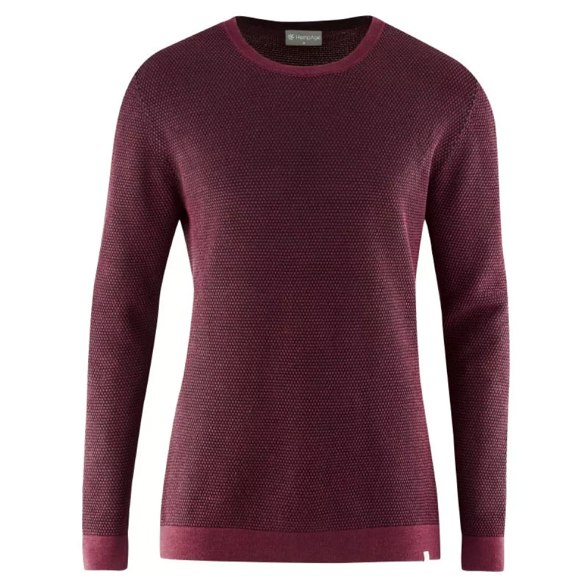 Pull col rond chanvre 2 couleurs bordeaux fushia