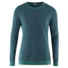 Pull col rond chanvre 2 couleurs bleu mer et turquoise