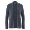 Cardigan sans bouton chanvre véritable et coton bio bleu gris