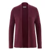 Cardigan sans bouton chanvre véritable et coton bio bordeaux