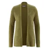 Cardigan sans bouton chanvre véritable et coton bio vert