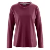 Tee shirt encolure ronde col dentelle chanvre coton bio bordeaux