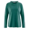 Tee shirt encolure ronde col dentelle chanvre coton bio vert 