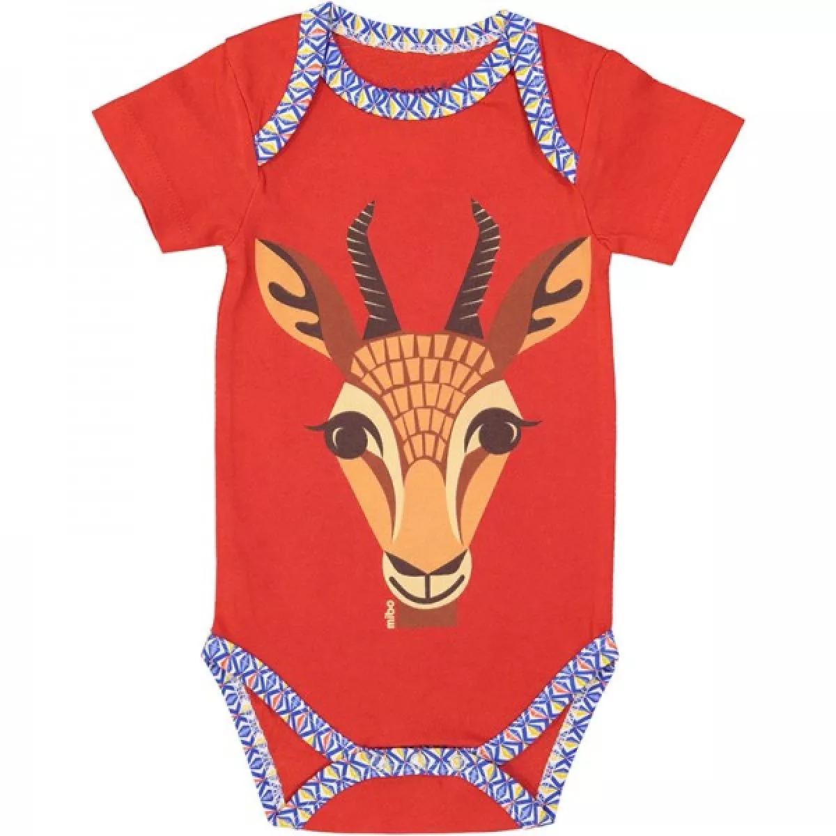 Body manches courtes coton bio rouge gazelle