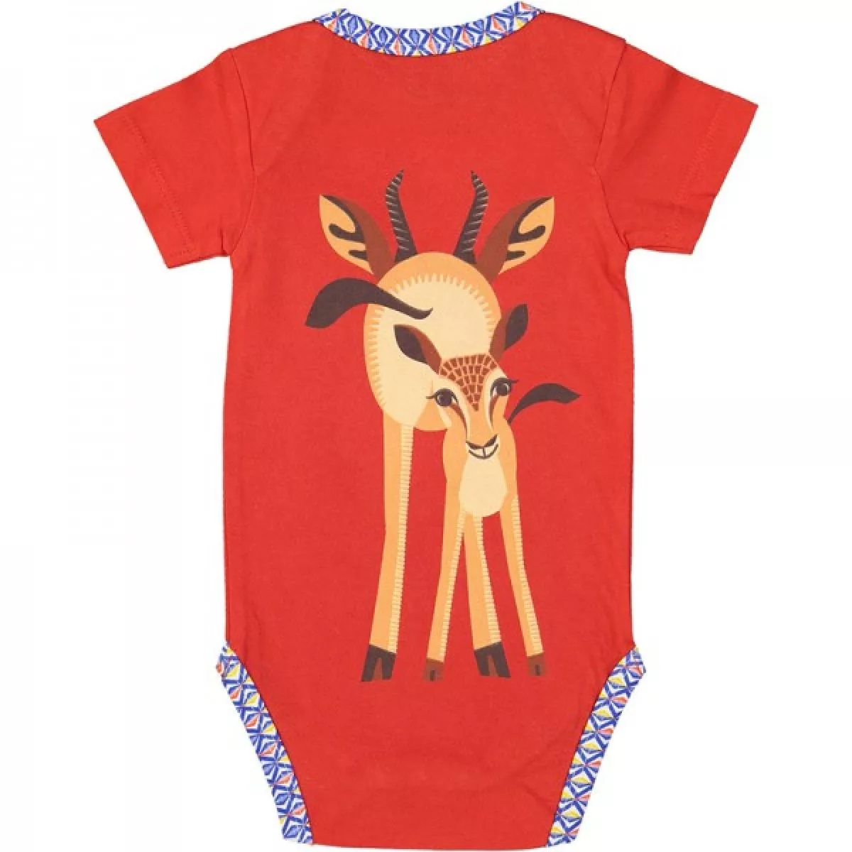 Body manches courtes coton bio rouge gazelle