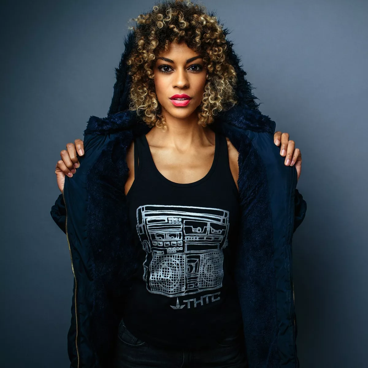 Débardeur noir femme vintage Musique