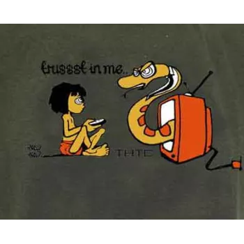 Tee shirt femme coton bio Kaki Trust TV