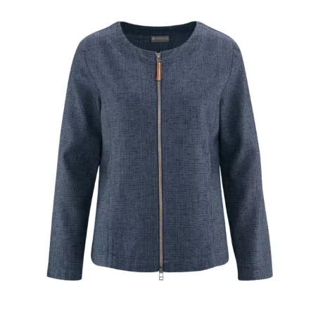 Veste à carreaux chanvre et coton bio