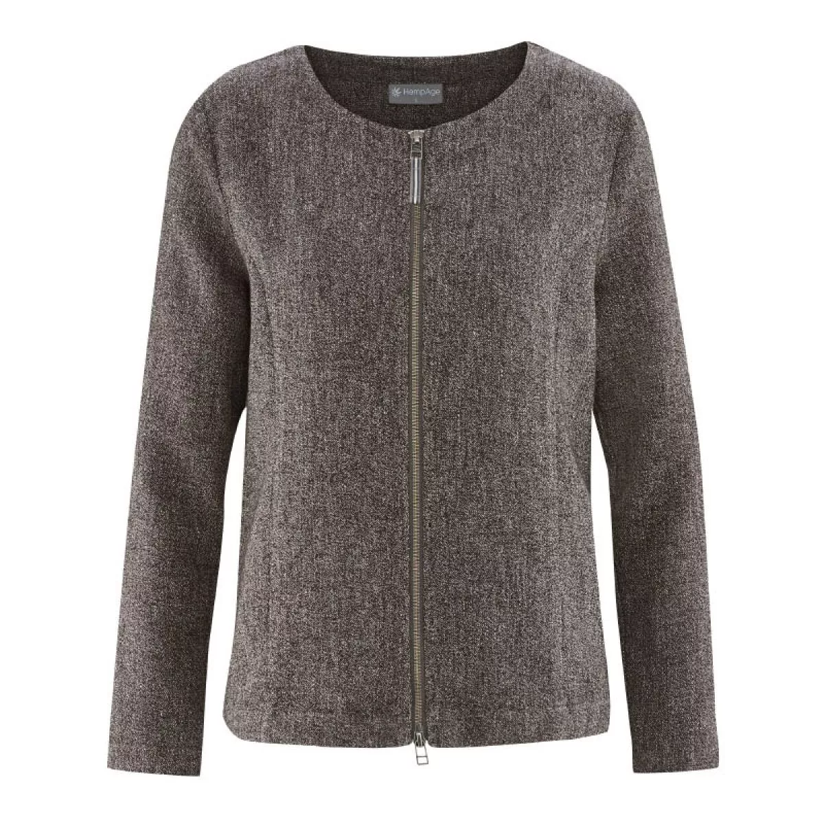 Veste à carreaux chanvre et coton bio mélange gris