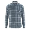 Chemise manches longues à carreaux coton bio chanvre bleu