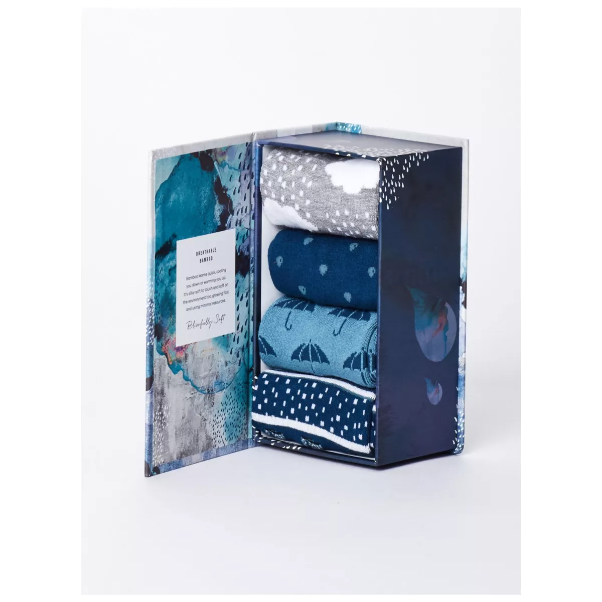 Coffret 4 paires chaussettes coffret cadeau femme thème météo 