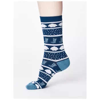 Chaussettes femmes nuages pluies bottes 36/41