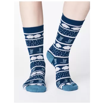 Chaussettes femmes nuages pluies bottes 