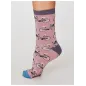 Chaussettes femme bambou vélos rose 
