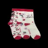 Chaussettes femme blanches Cerises rouges t fleurs