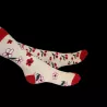 Chaussettes blanches avec cerises et fleurs de cerisier