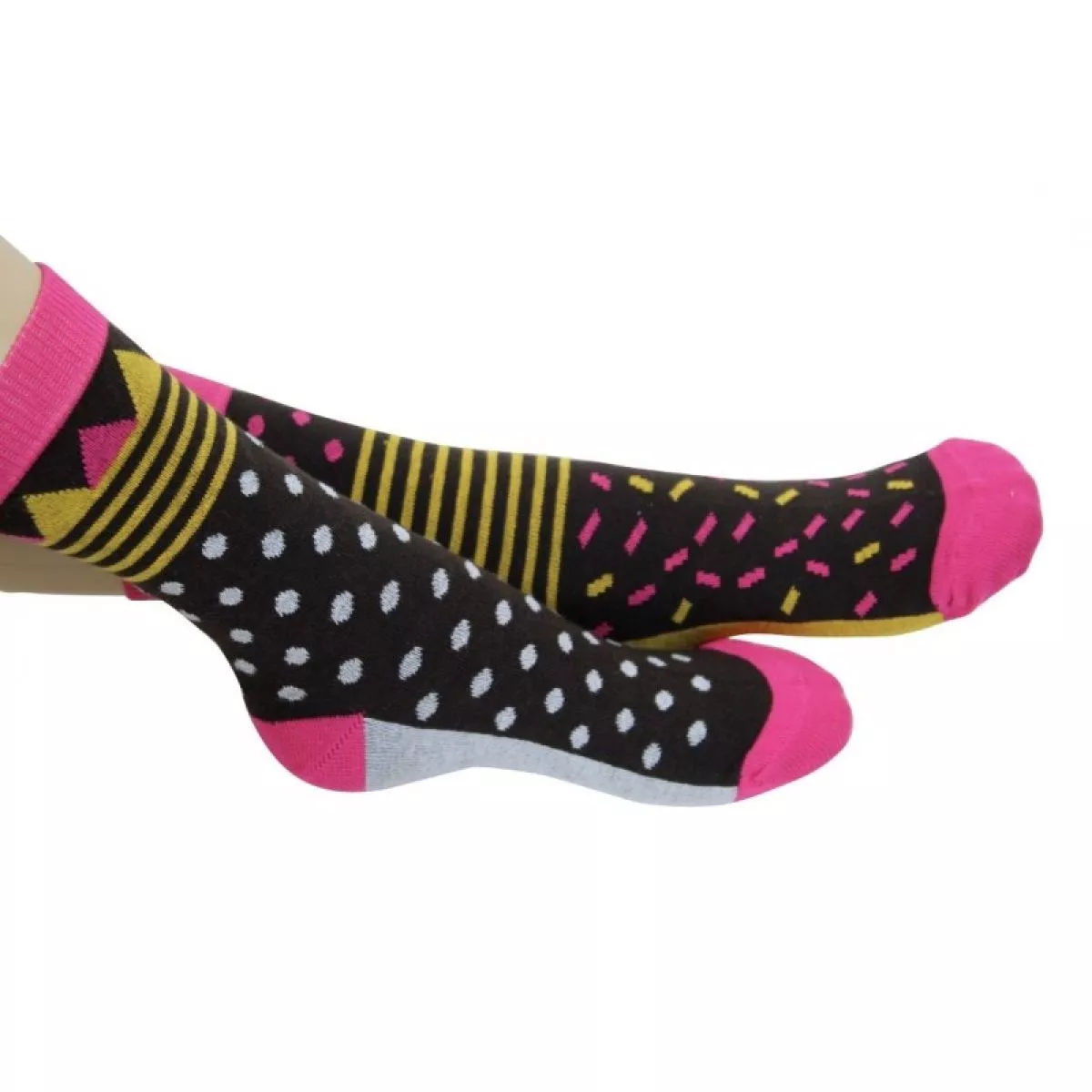 Chaussettes modèle Givrées noires et colorées