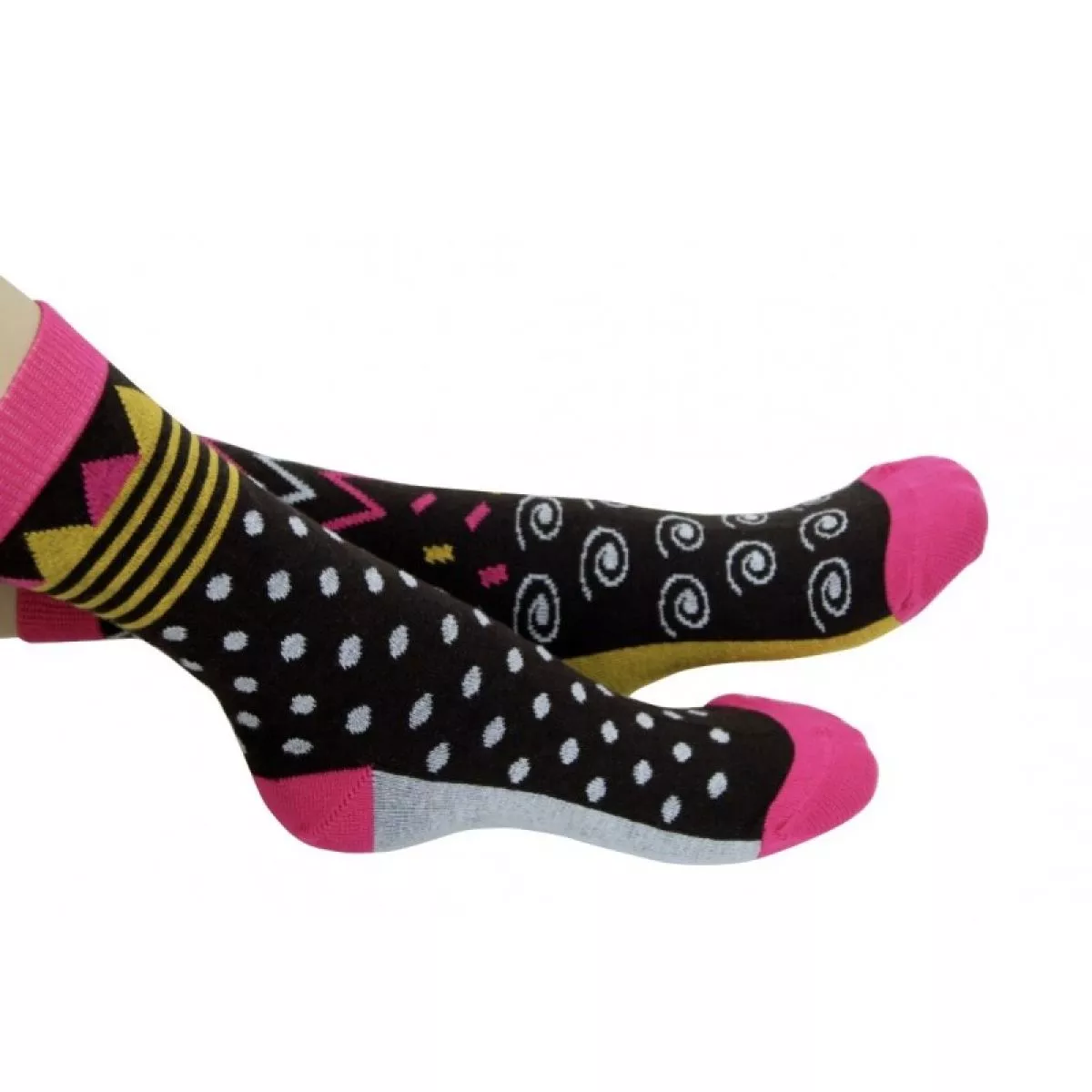 Chaussettes modèle Givrées noires et colorées