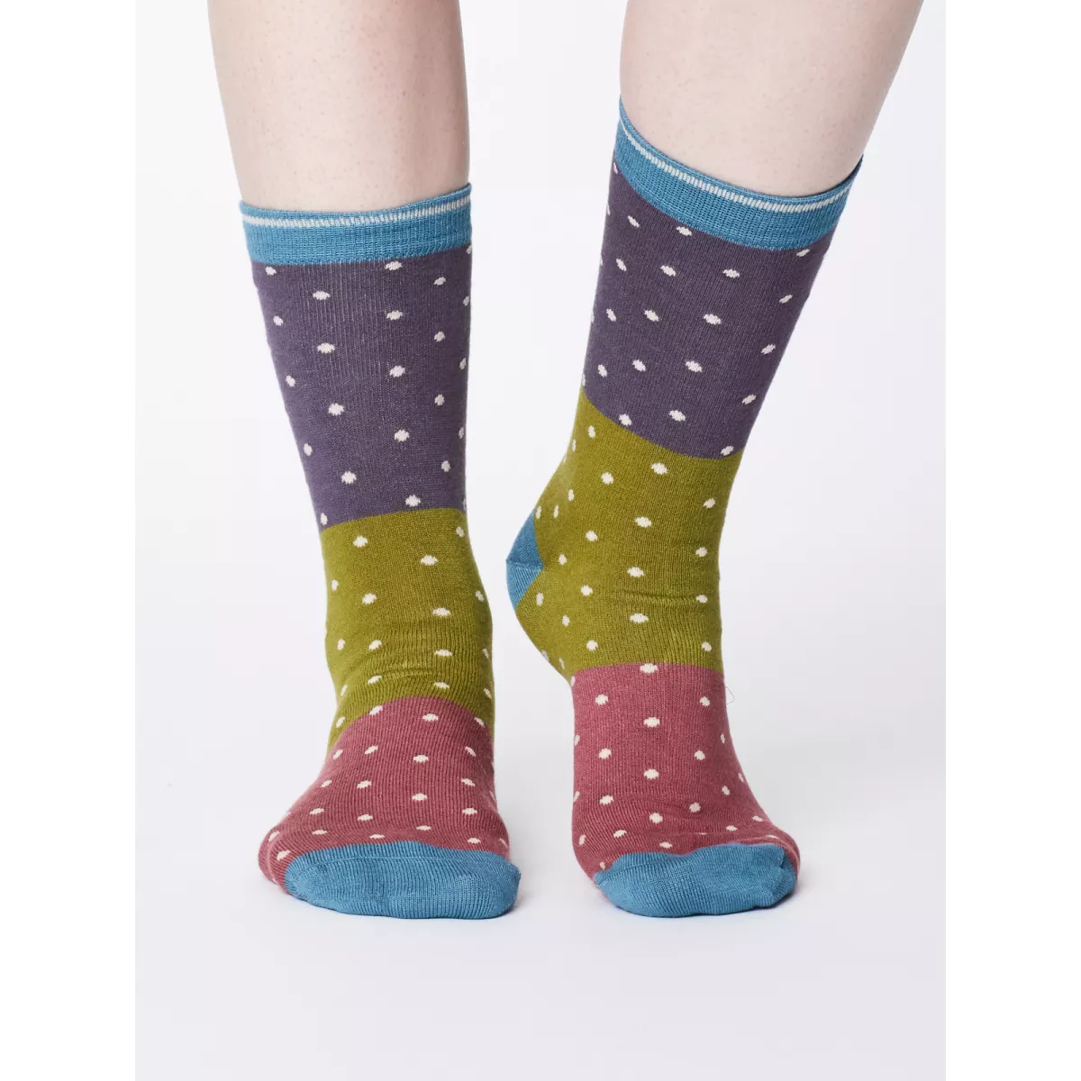 Chaussettes femme bambou anthracite à pois  