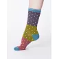 Chaussettes femme bambou anthracite à pois  