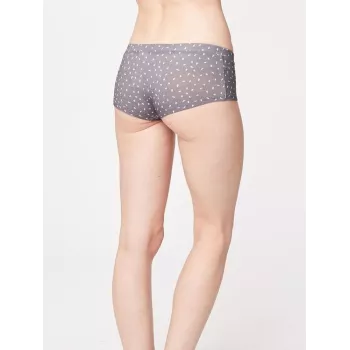 Culotte femme taupe avec petits motifs, imprimé blanc