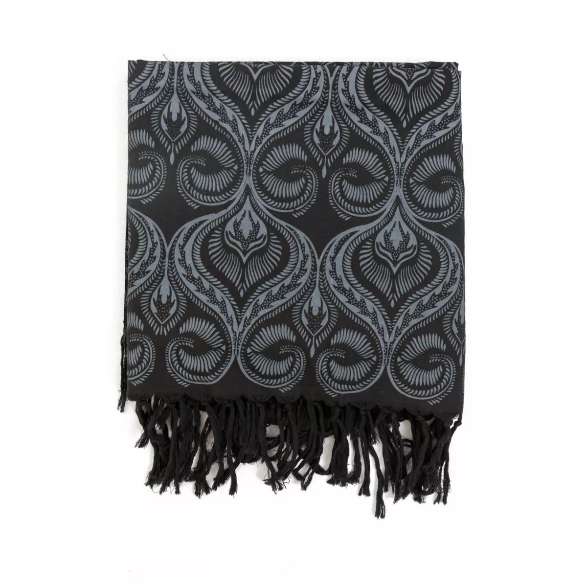 Foulard boheme noir et gris