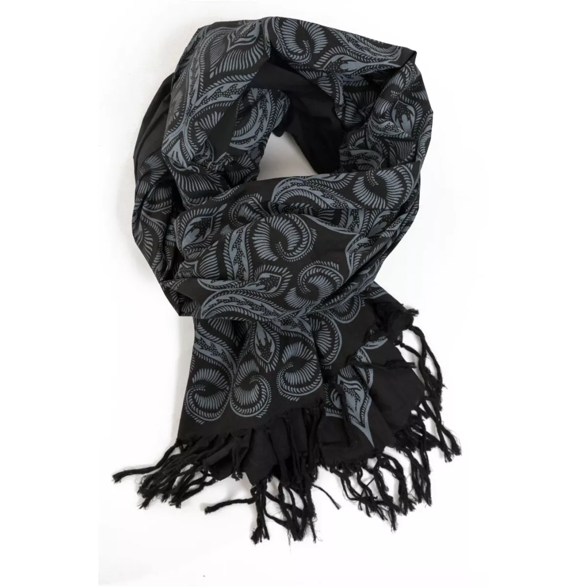 Foulard boheme noir et gris