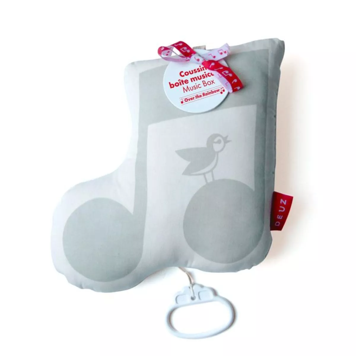 Coussin boîte à musique vert de gris en coton organic